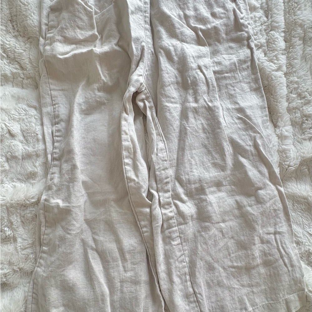 Beige Linen Pants